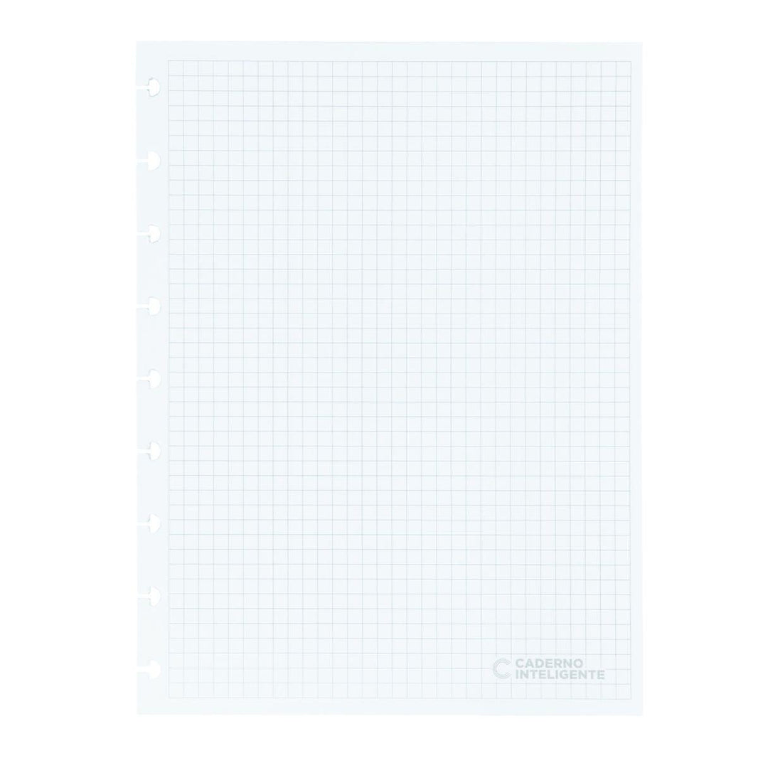 Refil Quadriculado Caderno Inteligente Médio Linhas Cinzas 50 Folhas 90g - Palácio da Arte