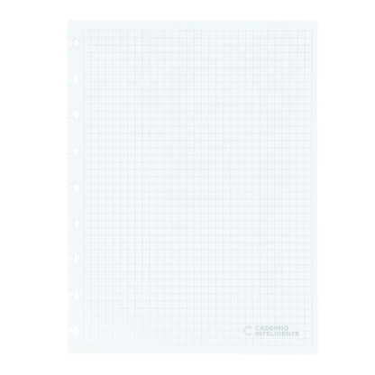 Refil Quadriculado Caderno Inteligente Médio Linhas Cinzas 50 Folhas 90g - Palácio da Arte
