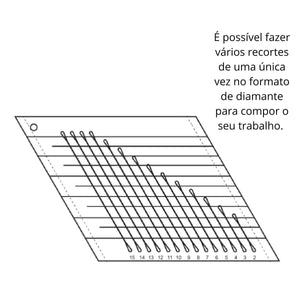 Régua para Patchwork Criativa RCP002 Diamante Toke e Crie - Palácio da Arte