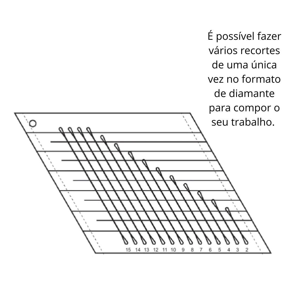 Régua para Patchwork Criativa RCP002 Diamante Toke e Crie - Palácio da Arte