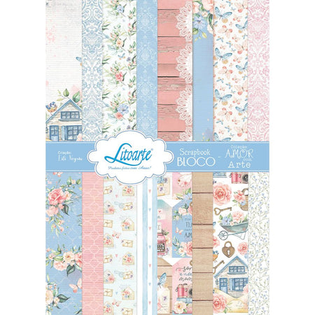 Scrap Bloco de Papel A4 Litoarte SBA41-002 Amor com Arte 21x29,7cm - Palácio da Arte
