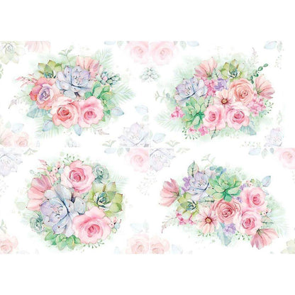 Slim Paper Decoupage Litoarte SPL-005 Flores e Suculentas 47x34cm - Palácio da Arte