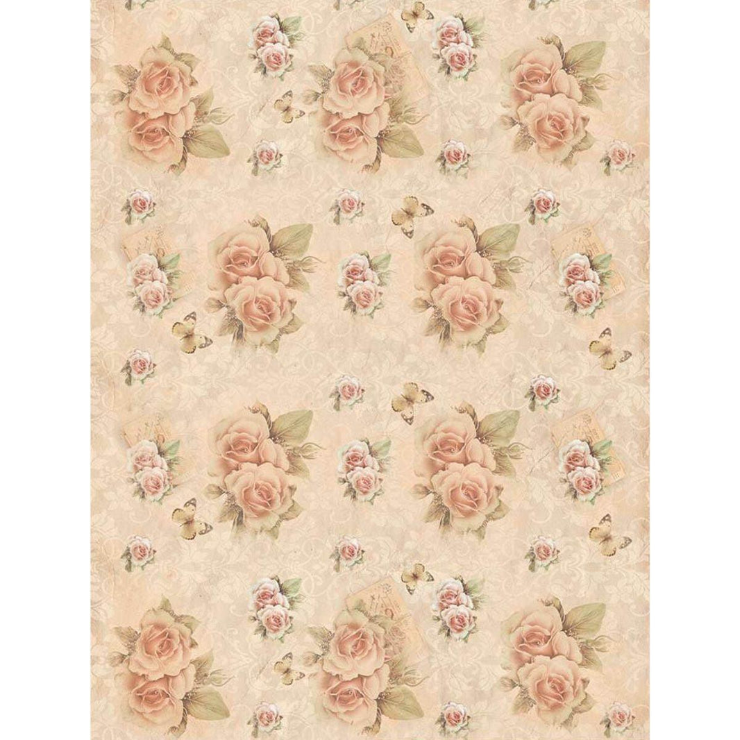 Slim Paper Decoupage Litoarte SPL-016 Rosas e Cartas Vintage 47x34cm - Palácio da Arte