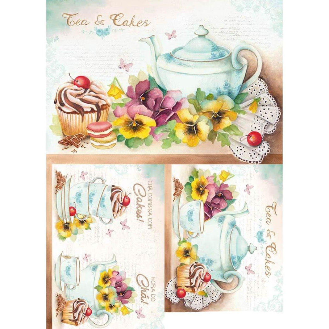 Slim Paper Decoupage Litoarte SPL-029 Bule e Xícara 47x34cm - Palácio da Arte