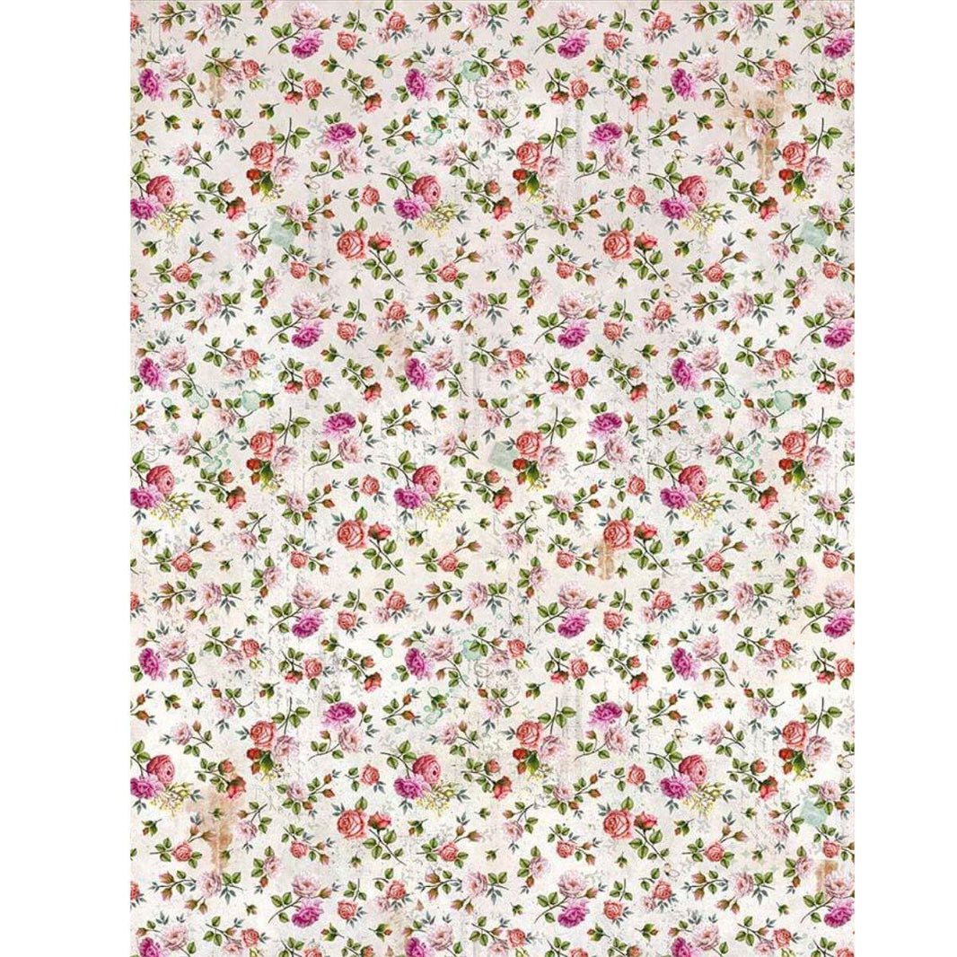 Slim Paper Decoupage Litoarte SPL-031 Flores Rosas 47x34cm - Palácio da Arte