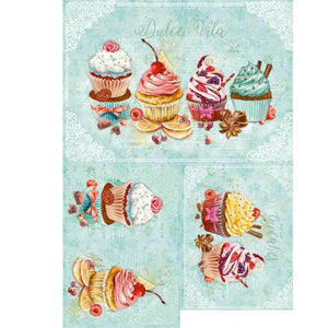 Slim Paper Decoupage Litoarte SPL-039 Cupcake 47x34cm - Palácio da Arte