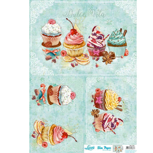 Slim Paper Decoupage Litoarte SPL-039 Cupcake 47x34cm - Palácio da Arte