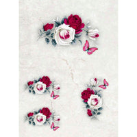 Slim Paper Decoupage Litoarte SPL-042 Rosa Vermelha e Branca 47x34cm - Palácio da Arte