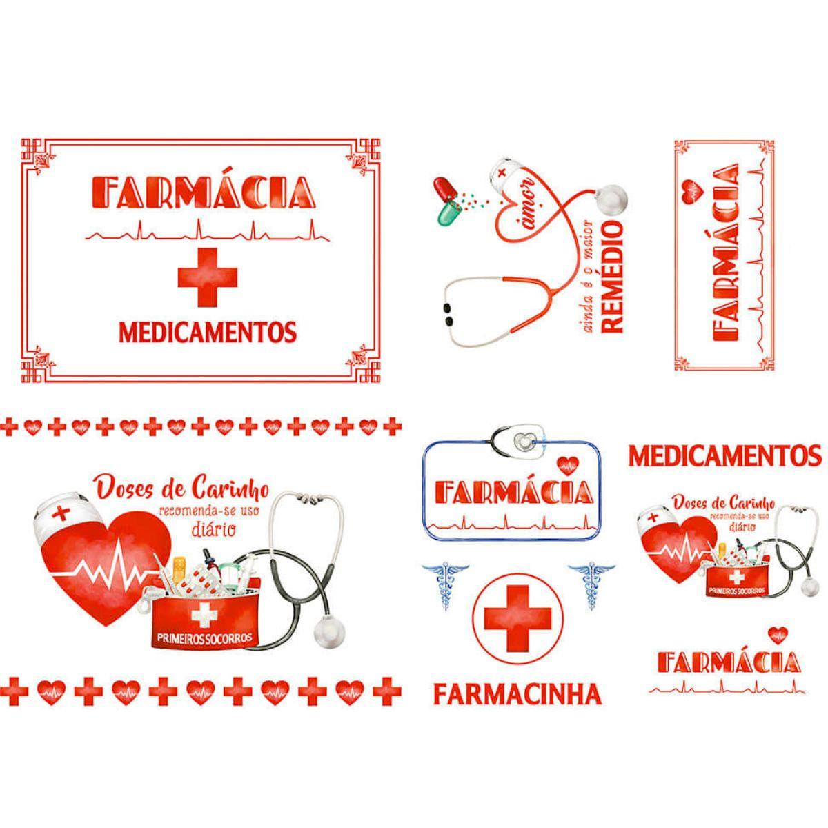 Slim Paper Decoupage Litoarte SPL-061 Farmácia Medicamentos 47x34cm - Palácio da Arte