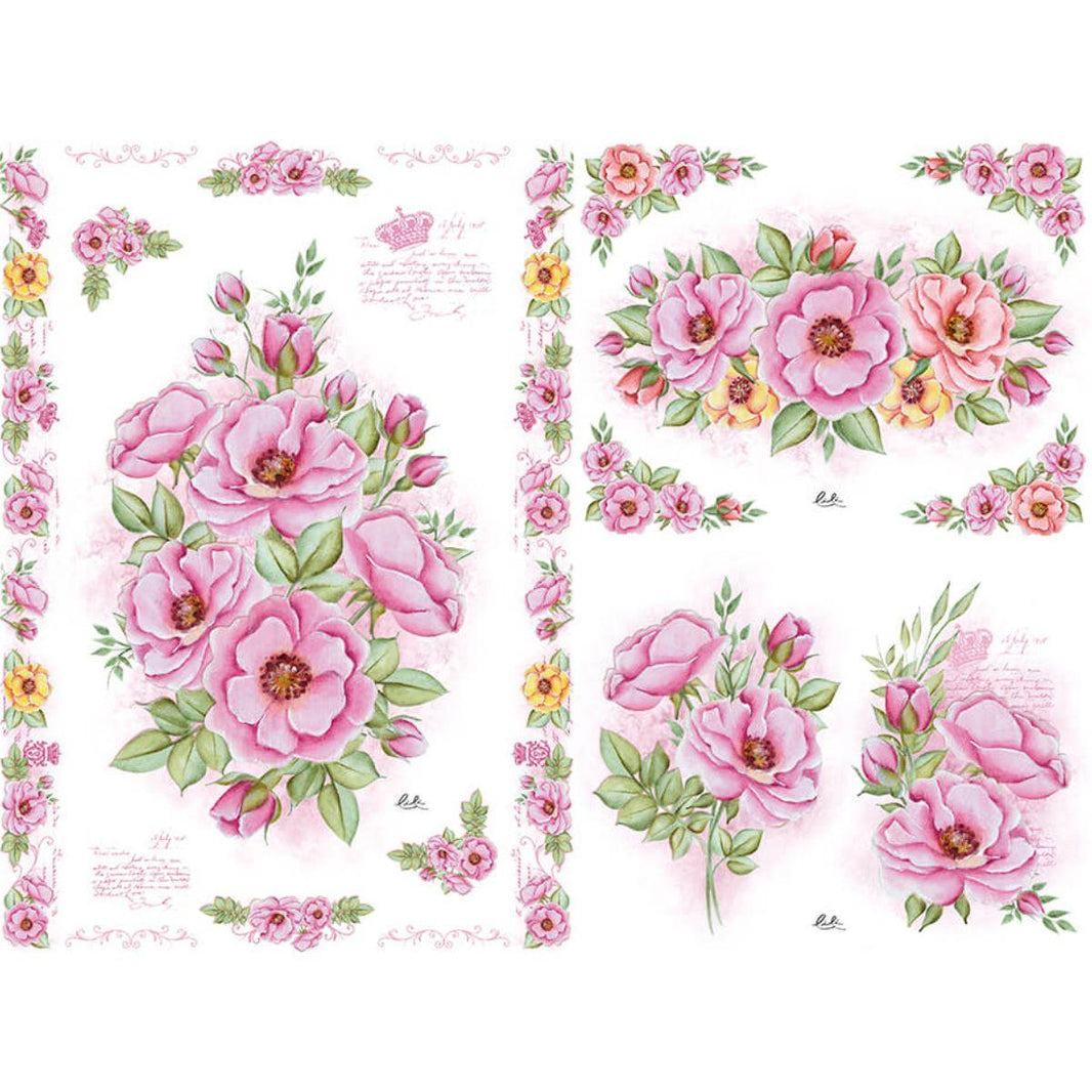 Slim Paper Decoupage Litoarte SPL1-003 Rosa Silvestre 47x34cm - Palácio da Arte