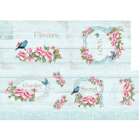 Slim Paper Decoupage Litoarte SPL1-021 Flores e Pássaros 47x34cm - Palácio da Arte