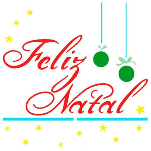 Stencil Litoarte 10x10 STNX-029 Natal Feliz Natal - Palácio da Arte