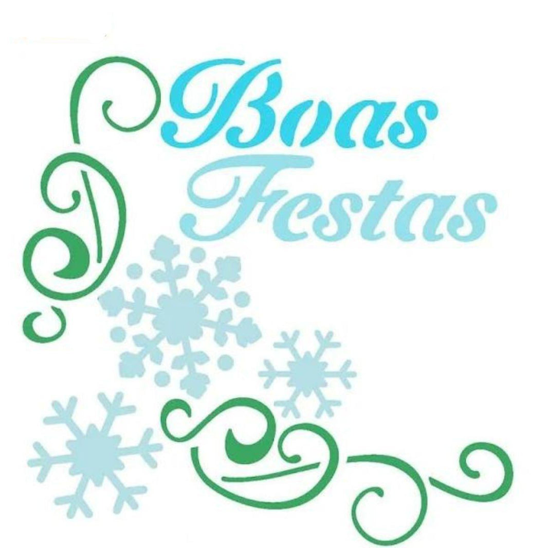 Stencil Litoarte 10x10 STNX-034 Natal Boas Festas Arabescos - Palácio da Arte