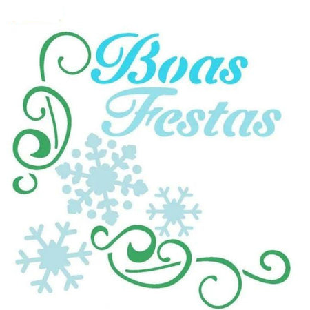 Stencil Litoarte 10x10 STNX-034 Natal Boas Festas Arabescos - Palácio da Arte