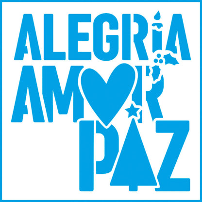 Stencil Litoarte 10x10 STNX-042 Natal Alegria, Amor e Paz - Palácio da Arte