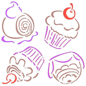 Stencil Litoarte 10x10 STX-059 CupCake - Palácio da Arte