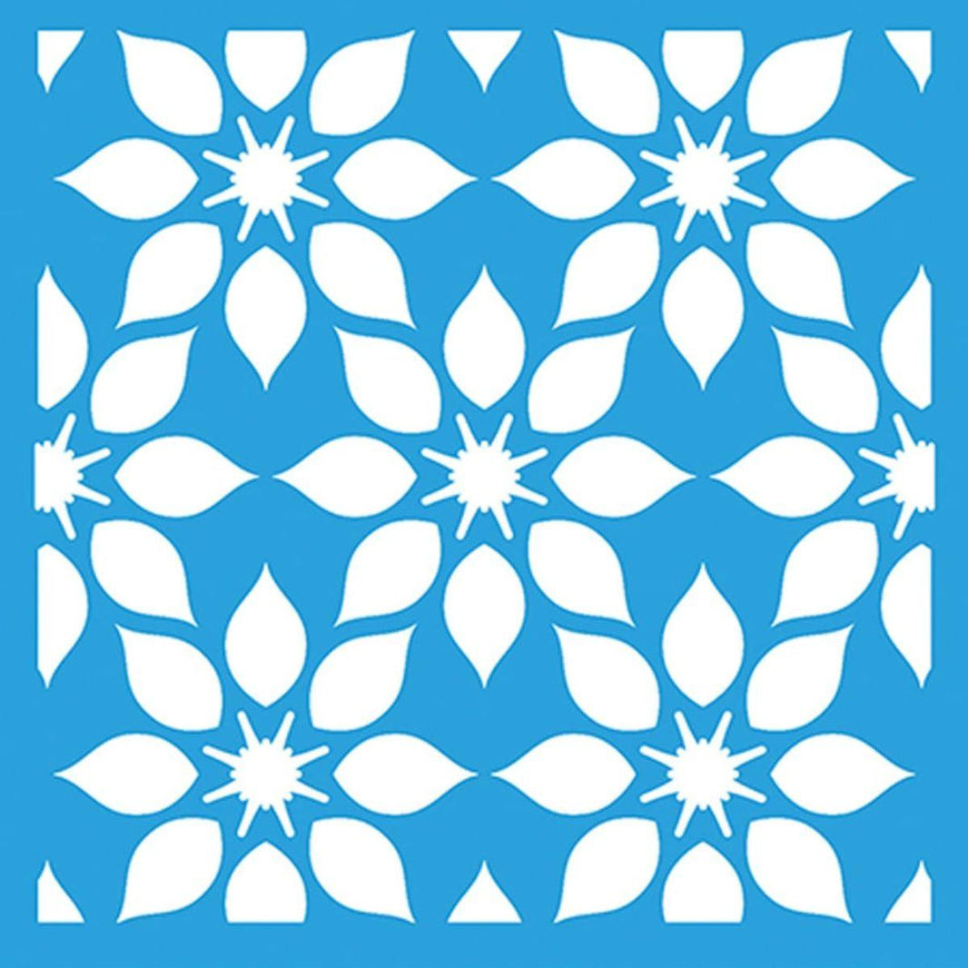 Stencil Litoarte 10x10 STX-371 Azulejo Estampa Flores - Palácio da Arte