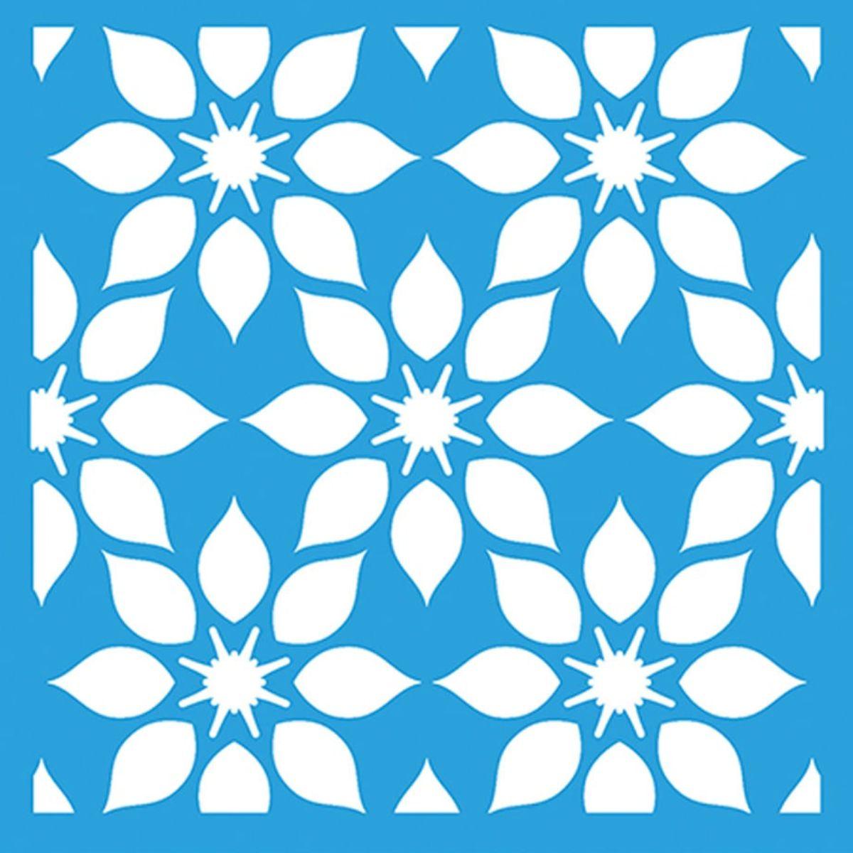 Stencil Litoarte 10x10 STX-371 Azulejo Estampa Flores - Palácio da Arte