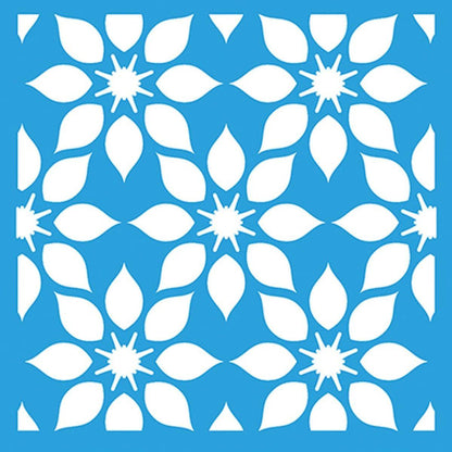 Stencil Litoarte 10x10 STX-371 Azulejo Estampa Flores - Palácio da Arte