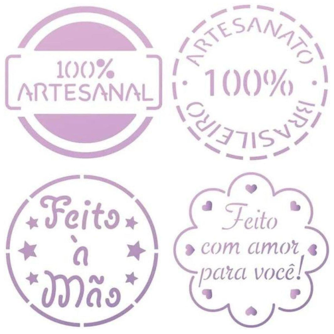Stencil Litoarte 10x10 STX-413 Selos I - Palácio da Arte