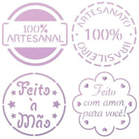 Stencil Litoarte 10x10 STX-413 Selos I - Palácio da Arte