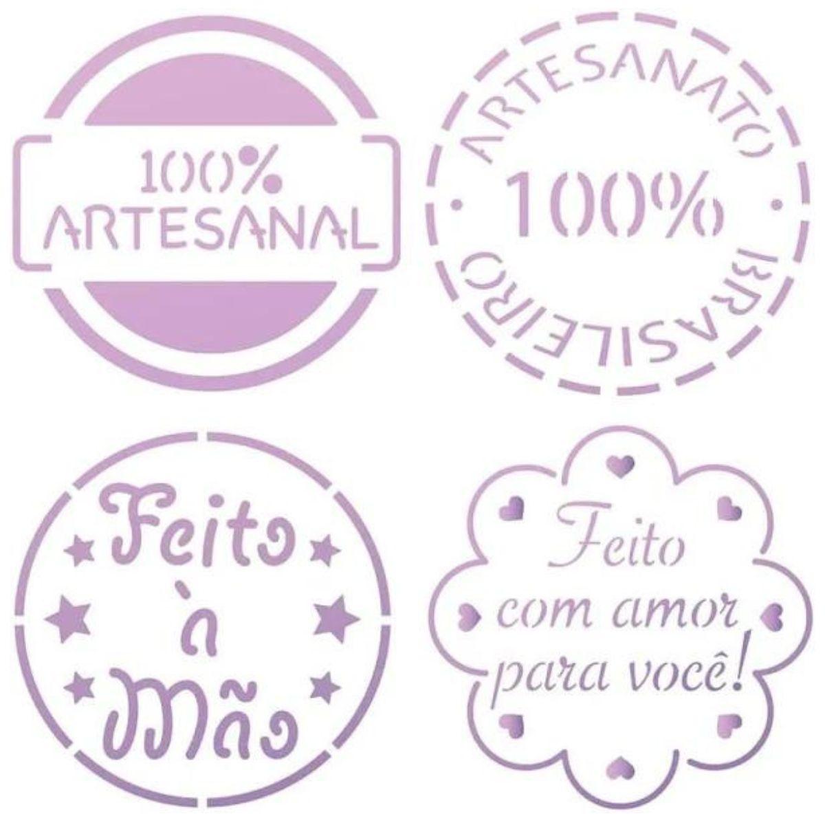Stencil Litoarte 10x10 STX-413 Selos I - Palácio da Arte