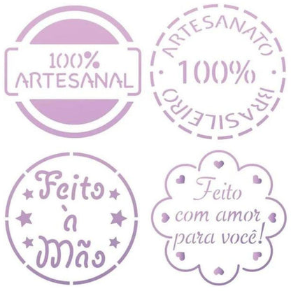 Stencil Litoarte 10x10 STX-413 Selos I - Palácio da Arte