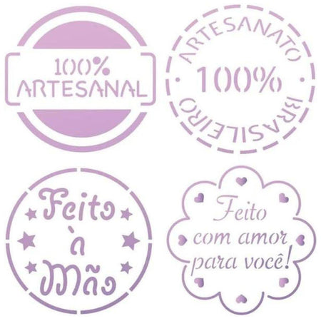 Stencil Litoarte 10x10 STX-413 Selos I - Palácio da Arte