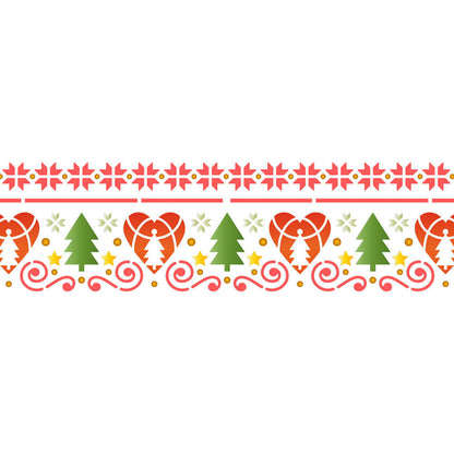 Stencil Litoarte 11x42 STAGN-005 Natal Enfeites Árvores - Palácio da Arte