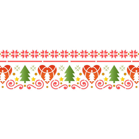 Stencil Litoarte 11x42 STAGN-005 Natal Enfeites Árvores - Palácio da Arte