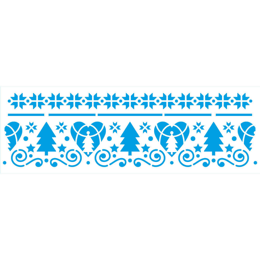 Stencil Litoarte 11x42 STAGN-005 Natal Enfeites Árvores - Palácio da Arte