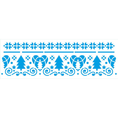 Stencil Litoarte 11x42 STAGN-005 Natal Enfeites Árvores - Palácio da Arte
