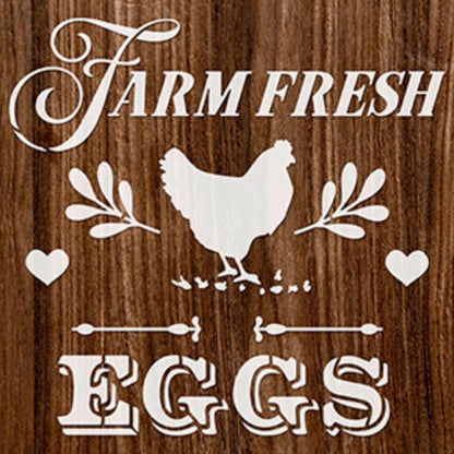 Stencil Litoarte 14x14 STA-142 Eggs Farm Fresh - Palácio da Arte