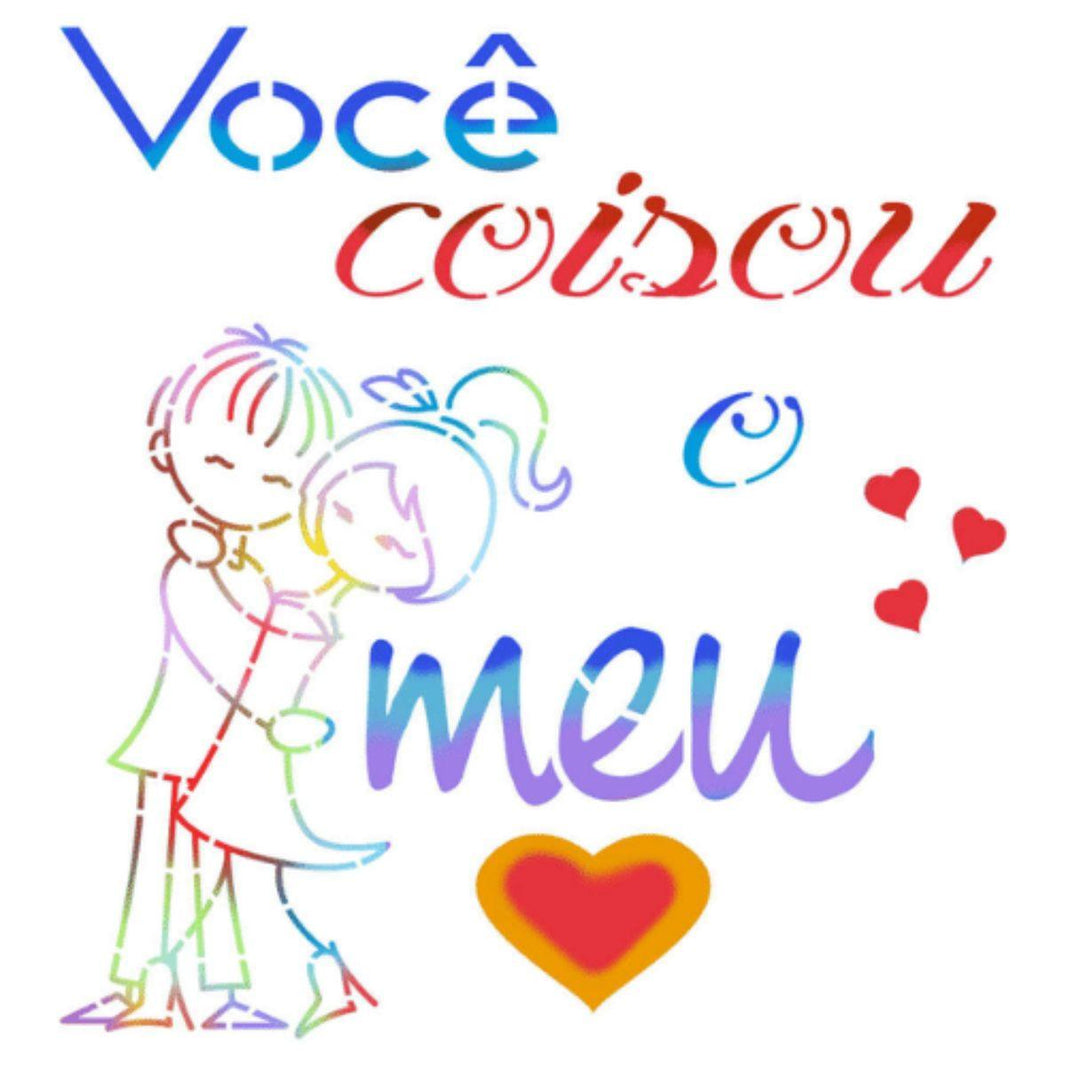 Stencil Litoarte 14x14 STA-156 Casal Meu Coração - Palácio da Arte