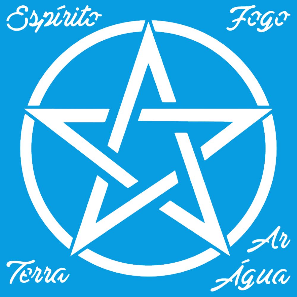 Stencil Litoarte 14x14 STA-194 Esotérico Símbolo Pentagrama - Palácio da Arte