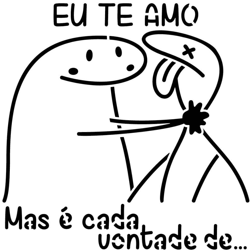 Stencil Litoarte 14x14 STA-198 Flork Frase Eu te Amo - Palácio da Arte