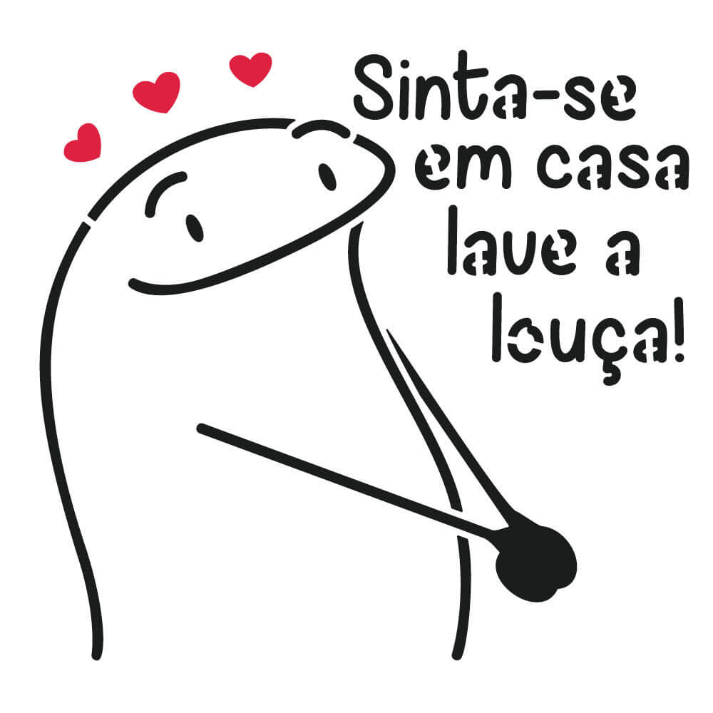 Stencil Litoarte 14x14 STA-199 Flork Frase Sinta-se em Casa - Palácio da Arte