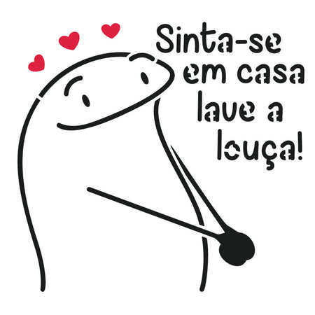 Stencil Litoarte 14x14 STA-199 Flork Frase Sinta-se em Casa - Palácio da Arte
