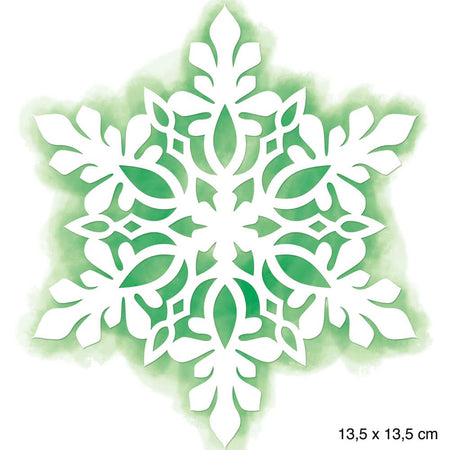 Stencil Litoarte 14x14 STAN-002 Natal Flocos de Neve - Palácio da Arte
