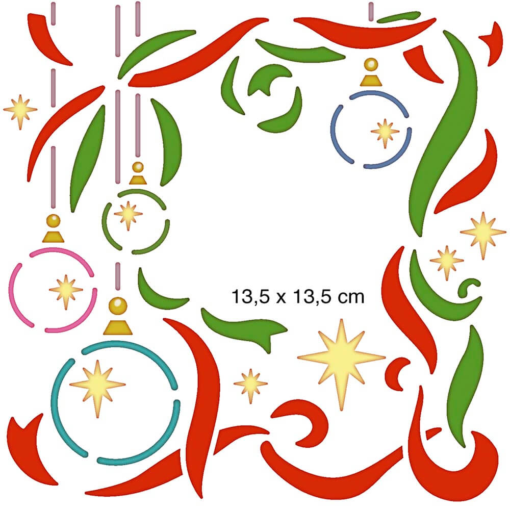 Stencil Litoarte 14x14 STAN-009 Natal Moldura Natalina - Palácio da Arte