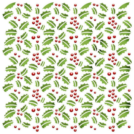 Stencil Litoarte 14x14 STAN-014 Natal Folhas e Frutas - Palácio da Arte