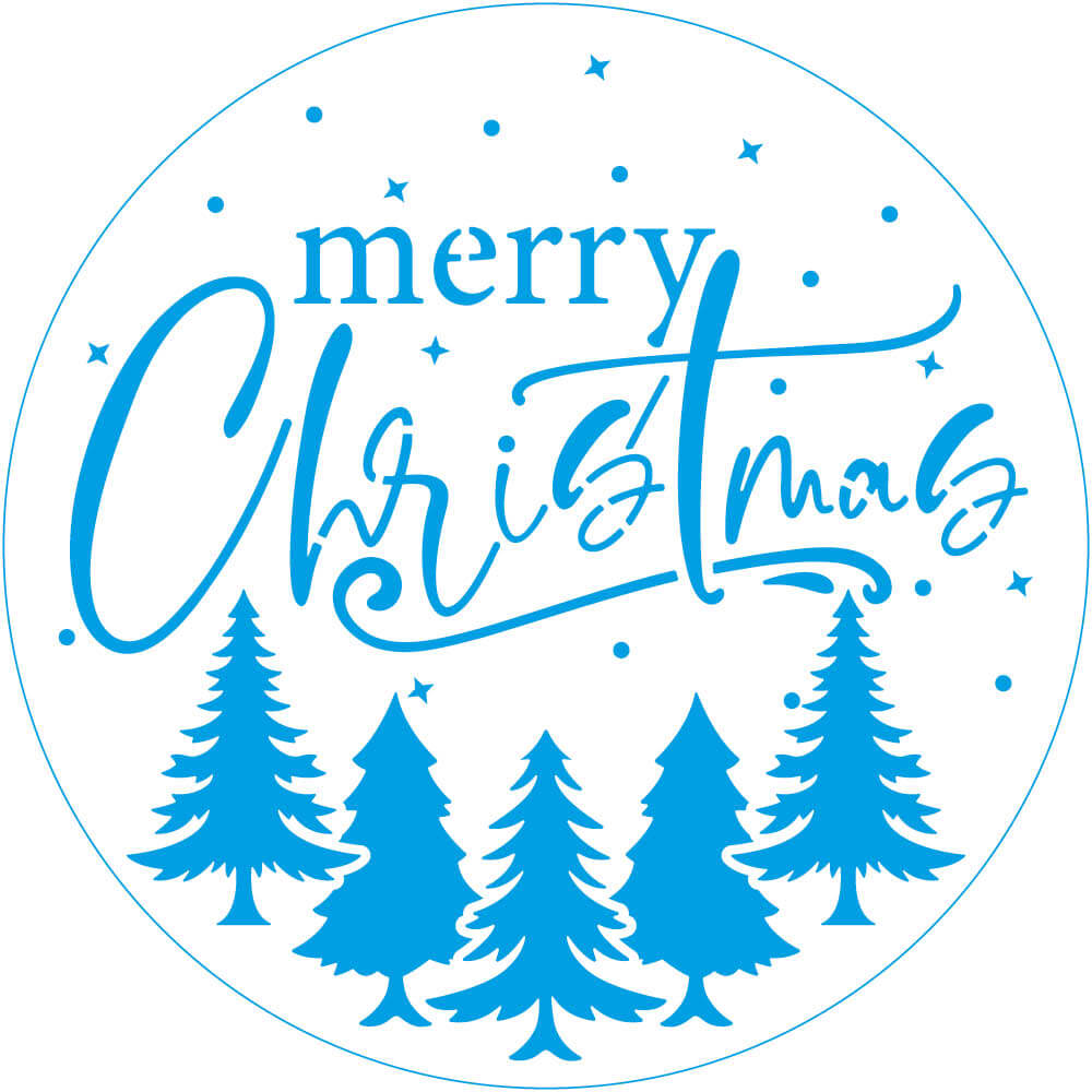 Stencil Litoarte 14x14 STAN-024 Natal Merry Christmas - Palácio da Arte