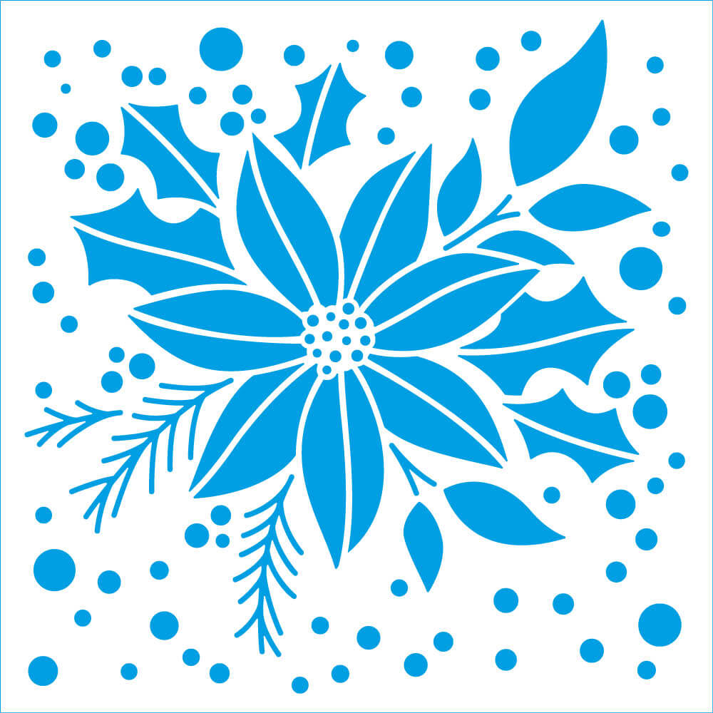 Stencil Litoarte 14x14 STAN-025 Natal Flor Poinsétia - Palácio da Arte