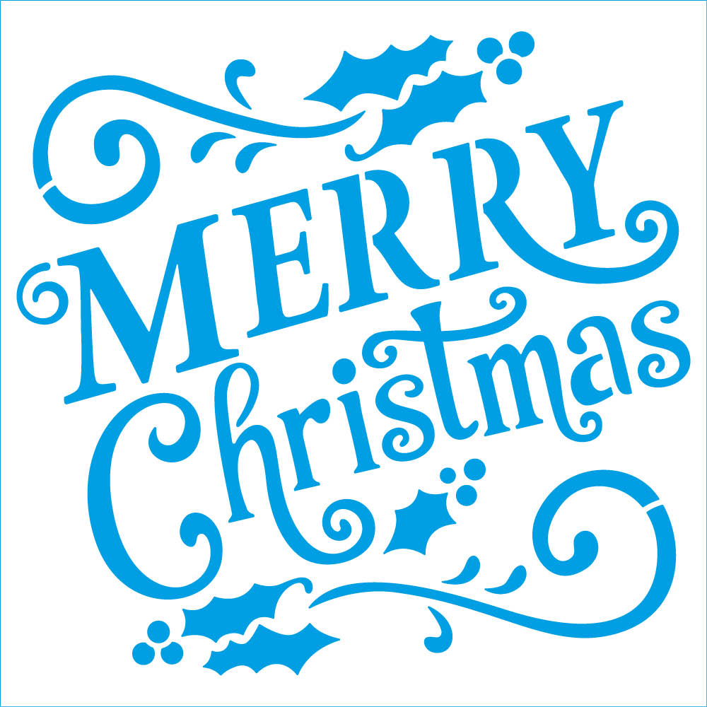 Stencil Litoarte 14x14 STAN-026 Natal Merry Christmas - Palácio da Arte