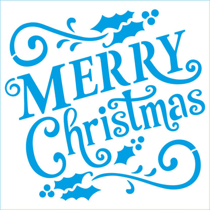 Stencil Litoarte 14x14 STAN-026 Natal Merry Christmas - Palácio da Arte
