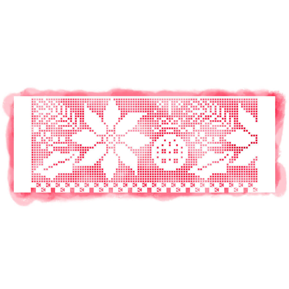Stencil Litoarte 14x38 STGEN-005 Natal Barrado Poinsétias e Bolas Natalinas - Palácio da Arte