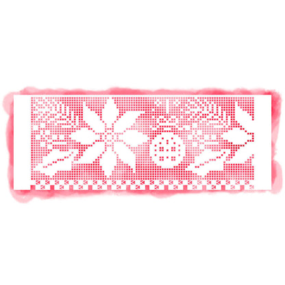 Stencil Litoarte 14x38 STGEN-005 Natal Barrado Poinsétias e Bolas Natalinas - Palácio da Arte