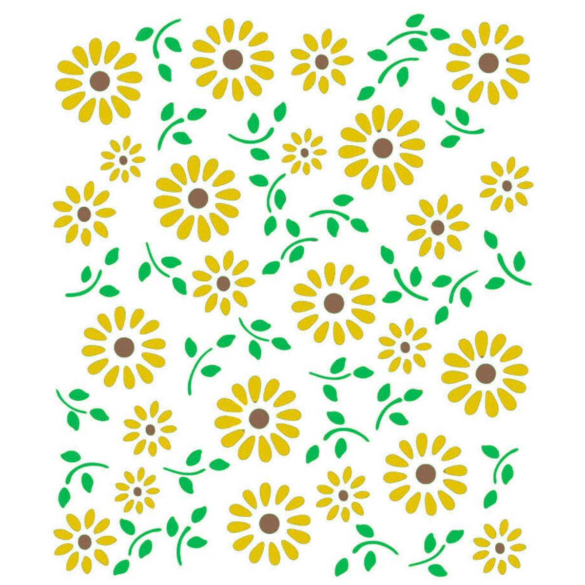 Stencil Litoarte 17x21 STM-022 Flores - Palácio da Arte