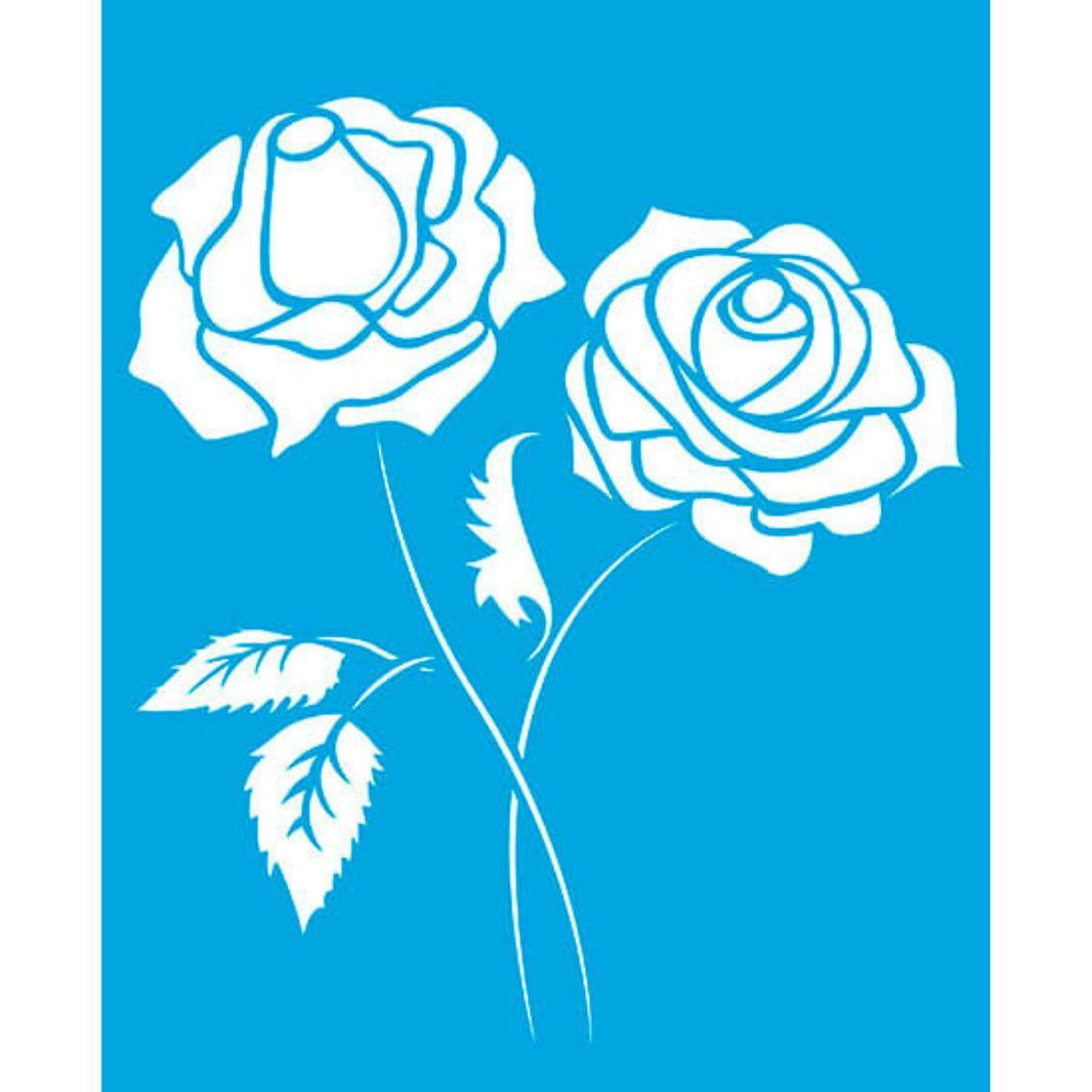 Stencil Litoarte 17x21 STM-147 Flores Rosas - Palácio da Arte