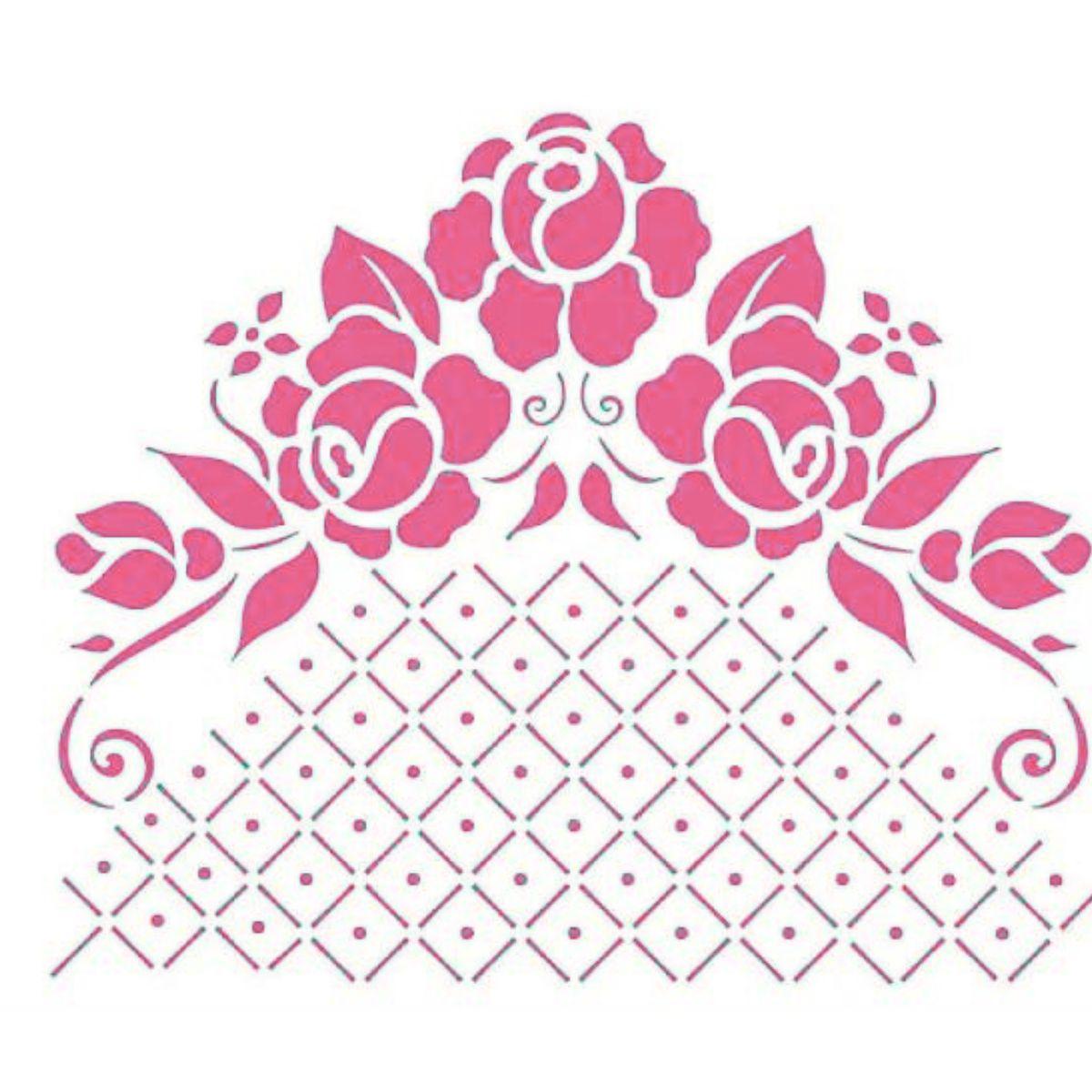 Stencil Litoarte 17x21 STM-158 Flores - Palácio da Arte